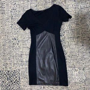 Dress with leather front and back